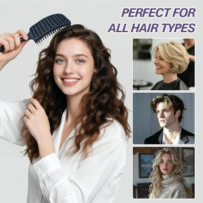 Boar Bristle Hair Brush Set – Wet/Dry Detangler for All Hair Types
