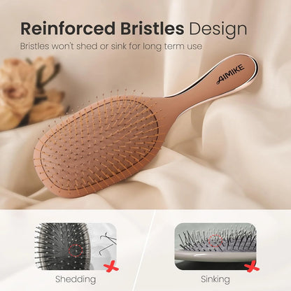 AIMIKE Rose Luxe Detangler Brush, Fine Thin Hair, Wet Dry Paddle Hair Brush