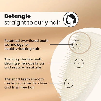 Tangle Teezer Matte Ultimate Detangler Brush, Straight to Curly, Cream