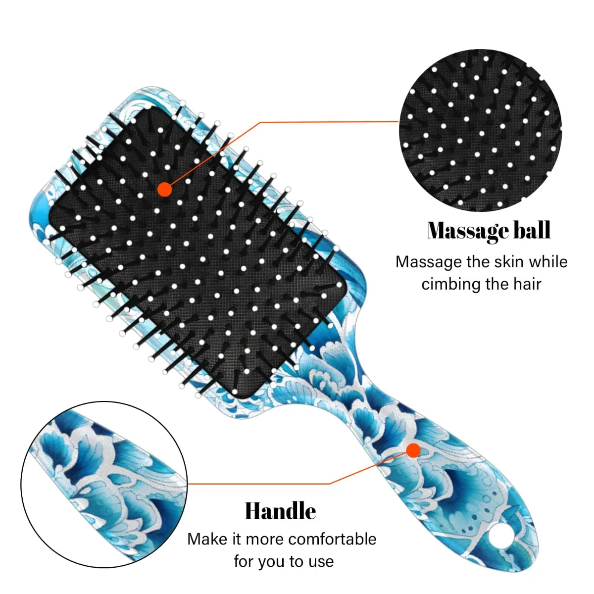 Wet Hair Brush Detangling Hair Brushes for Women Men, Paddle Brush(Retro Leopard Cheetah Animal Print)