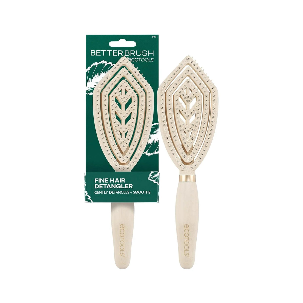 EcoTools Slick Back Hairbrush, Small Brush for Ponytail or Bun, 1 Count