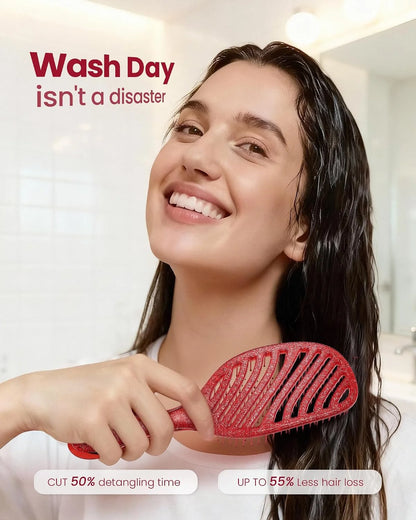 AIMIKE Detangler Paddle Hair Brush for Women & Fine Hair, Wet & Dry