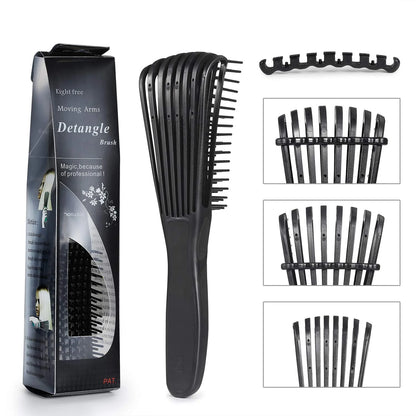 BESTOOL Detangling Brush for Natural Hair, Detangler for 3/4abc Curly, Coily, Kinky Hair, Detangle Wet/Dry Easily with No Pain (Purple)