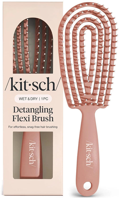 Kitsch Flexi Flow Detangler Brush, Hair Brushes For Women - Terracotta
