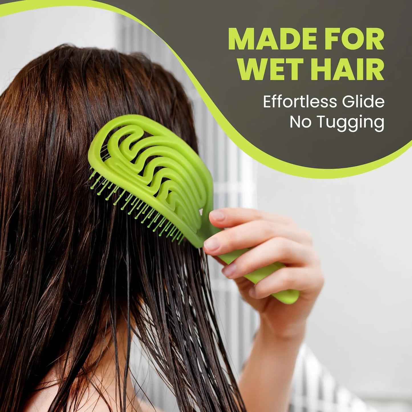 Detangler Brush – Pain-Free Detangling Hair Brush for Wet & Dry Hair – Effortless Detangling Brush for Curly, Fine & Tangled Hair – Hairbrush for Women, Men & Kids – Purple