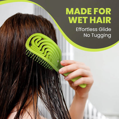 Detangler Brush – Pain-Free Detangling Hair Brush for Wet & Dry Hair – Effortless Detangling Brush for Curly, Fine & Tangled Hair – Hairbrush for Women, Men & Kids – Purple