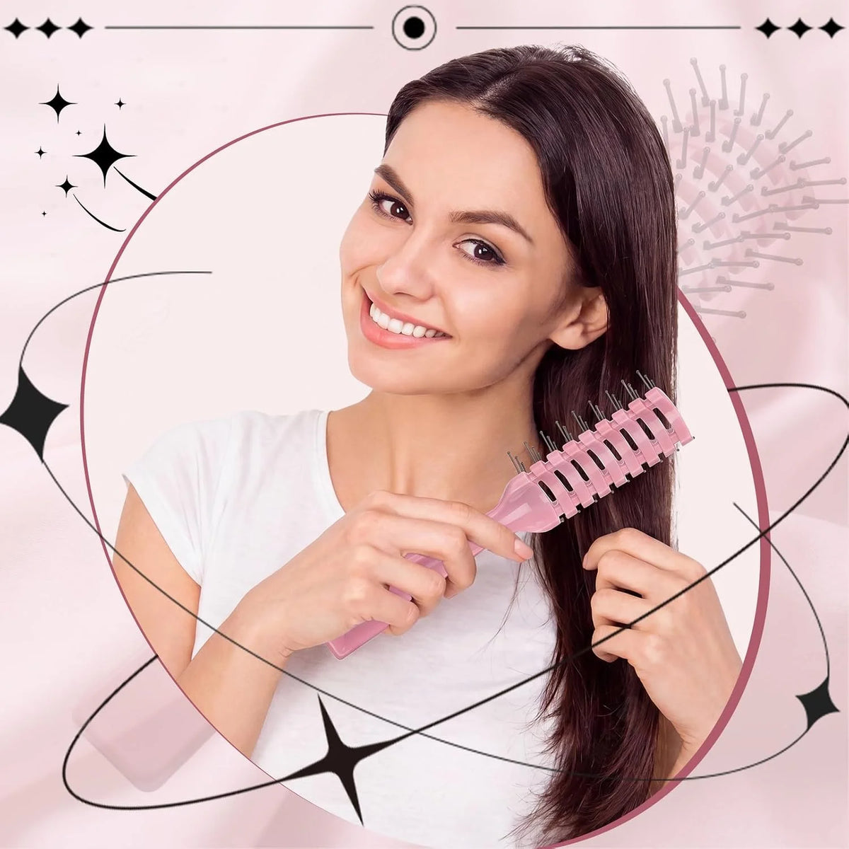 Patelai 3 Pcs Vent Hair Brush for Women Detangling Anti Static,Black