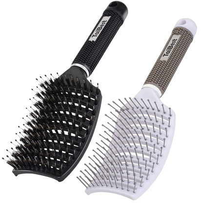 Boar Bristle Hair Brush Set – Wet/Dry Detangler for All Hair Types