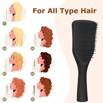SHINLEA Detangler Brush for Curly Hair, No Tangle Wet Dry Hair Brush for Women, Anti Breakage Detangling Hairbrush for Wavy Thick Thin Hair, Lightweight Travel Pink