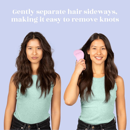 Crave Naturals Biggie Glide Thru Hair Brush - Detangler Brush for Curly, Straight, Wet or Dry Hair - Gentle Detangling Brushes for Adults, Kids, Toddlers - Hair Accessories for Women, 8.4x3.4" - Black
