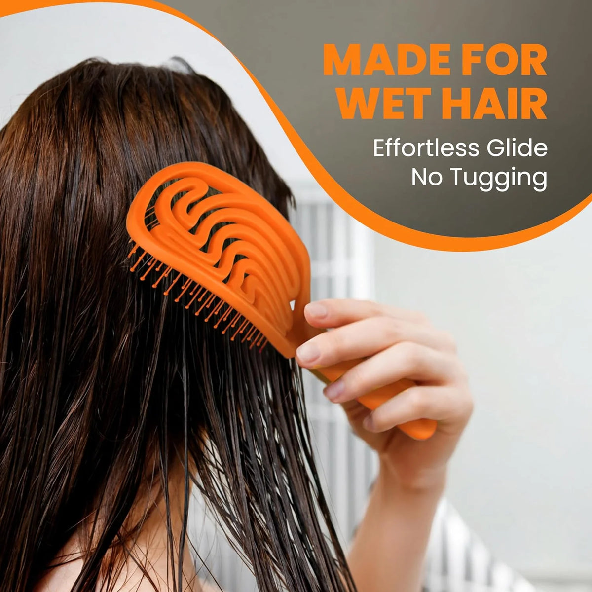 Detangler Brush – Pain-Free Detangling Hair Brush for Wet & Dry Hair – Effortless Detangling Brush for Curly, Fine & Tangled Hair – Hairbrush for Women, Men & Kids – Purple