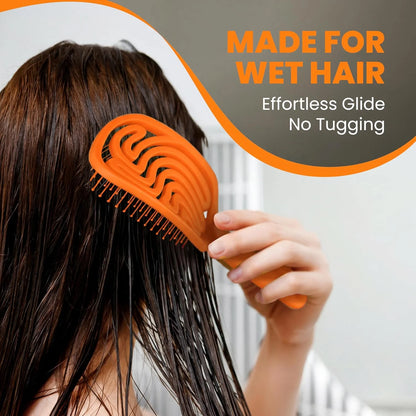 Detangler Brush – Pain-Free Detangling Hair Brush for Wet & Dry Hair – Effortless Detangling Brush for Curly, Fine & Tangled Hair – Hairbrush for Women, Men & Kids – Purple