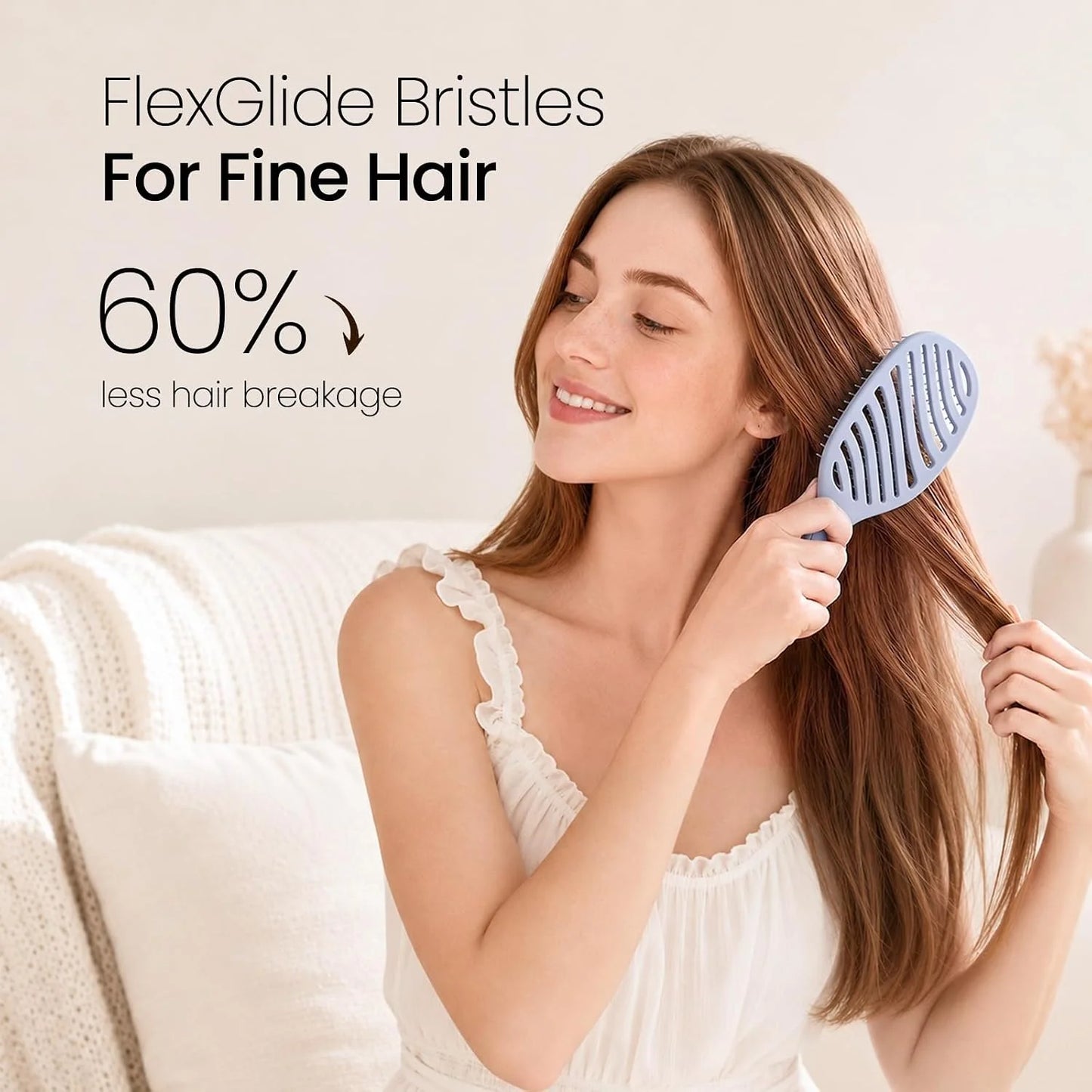 AIMIKE Spiral Flex Hair Brush for Fine Hair, Gentle Detangler for Women