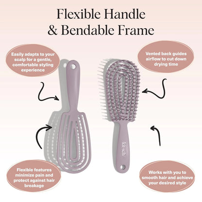 Kitsch Flexi Flow Detangler Brush, Hair Brushes For Women - Terracotta