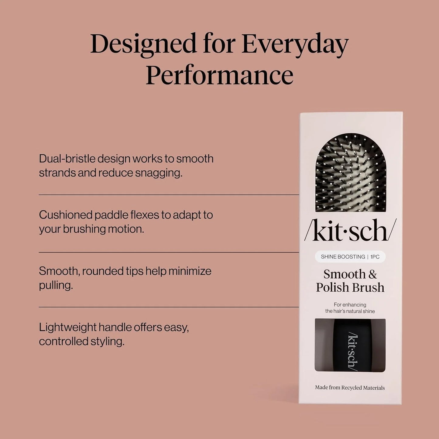 Kitsch Smooth & Polish Hair Brushes For Women and Men - Haze Blue