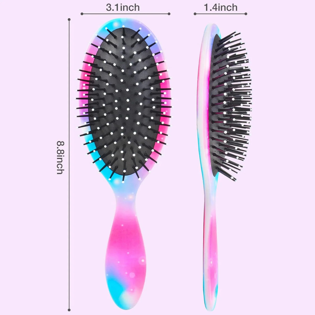 Girls Detangling Brush for Curly, Wet/Dry, and Thick Hair - Pain-Free Mermaid Tail Design for Kids and Women