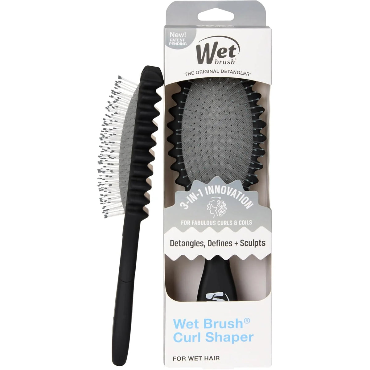 Wet Brush Curl Shaper Detangler Brush, Pink, Made for Women, Men & Kids
