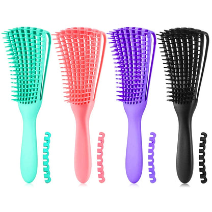 Hair Brush, Detangling Brush for Afro America/African Hair Textured 3a to 4c Kinky Wavy/Curly/Coily/Wet/Dry/Oil/Thick/Long Hair, Knots Detangler Scalp Massage Comb (2 pcs, Blue-Blue)