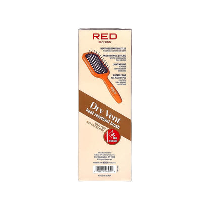 RED by Kiss Dry Vent Heat-Resistant Hair Brush, Detangling Fast Blow Drying for Wet Dry Curly Thick Straight Hair, Vented Detangler for Women Men Children Kids (Yellow)