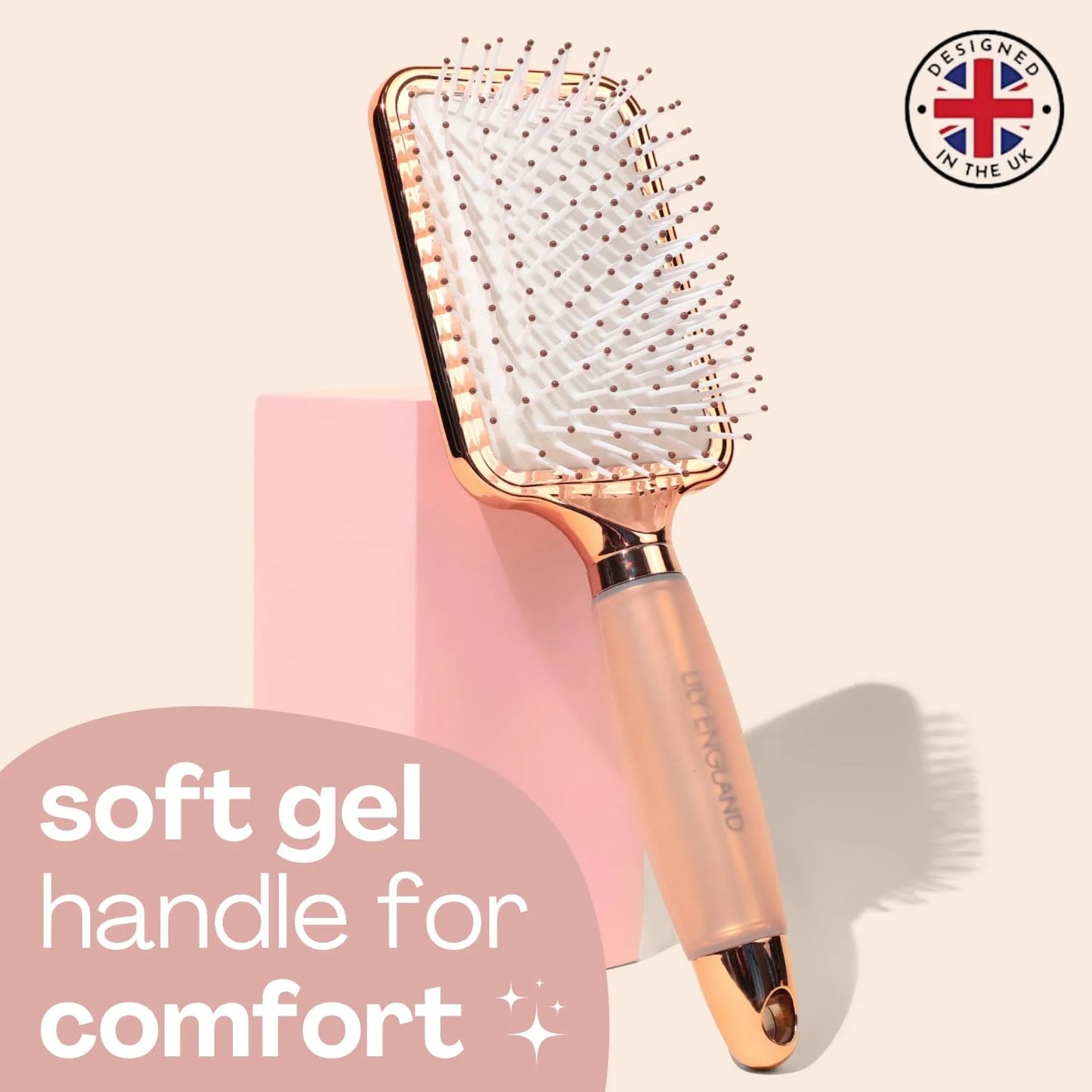 Lily England Paddle Hairbrush for Women - Blow-Drying Hair Brush, Rose
