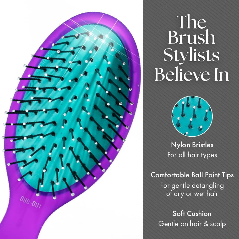 Olivia Garden Aurora Detangler Brush for Wet and Dry Fine to Medium Hair - Detangling Brush for Women, Men, Kids