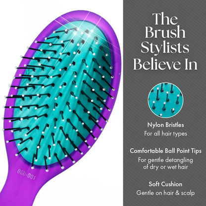 Olivia Garden Aurora Detangler Brush for Wet and Dry Fine to Medium Hair - Detangling Brush for Women, Men, Kids