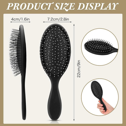 Nuenen 6 Pcs Wet Detangling Hair Brush, Dry Soft Bristle, Black