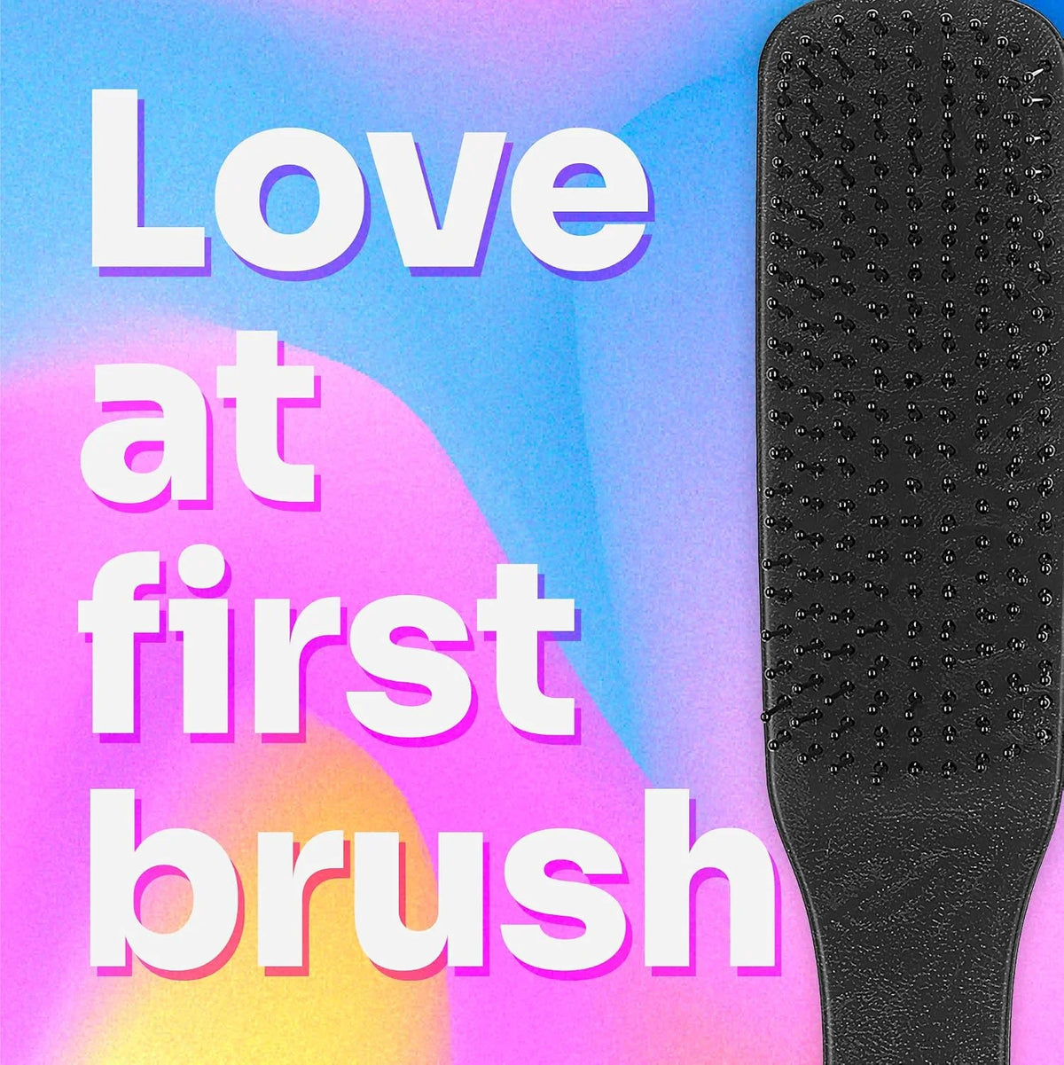 Wet Brush Detangling Hair Brush for Men, Black, Stimulates Scalp & Beard for Fuller Stronger Hair, Intelliflex Detangler Help Bristles Promote Growth & Protect from Breakage, Pain-Free (Pack of 2)