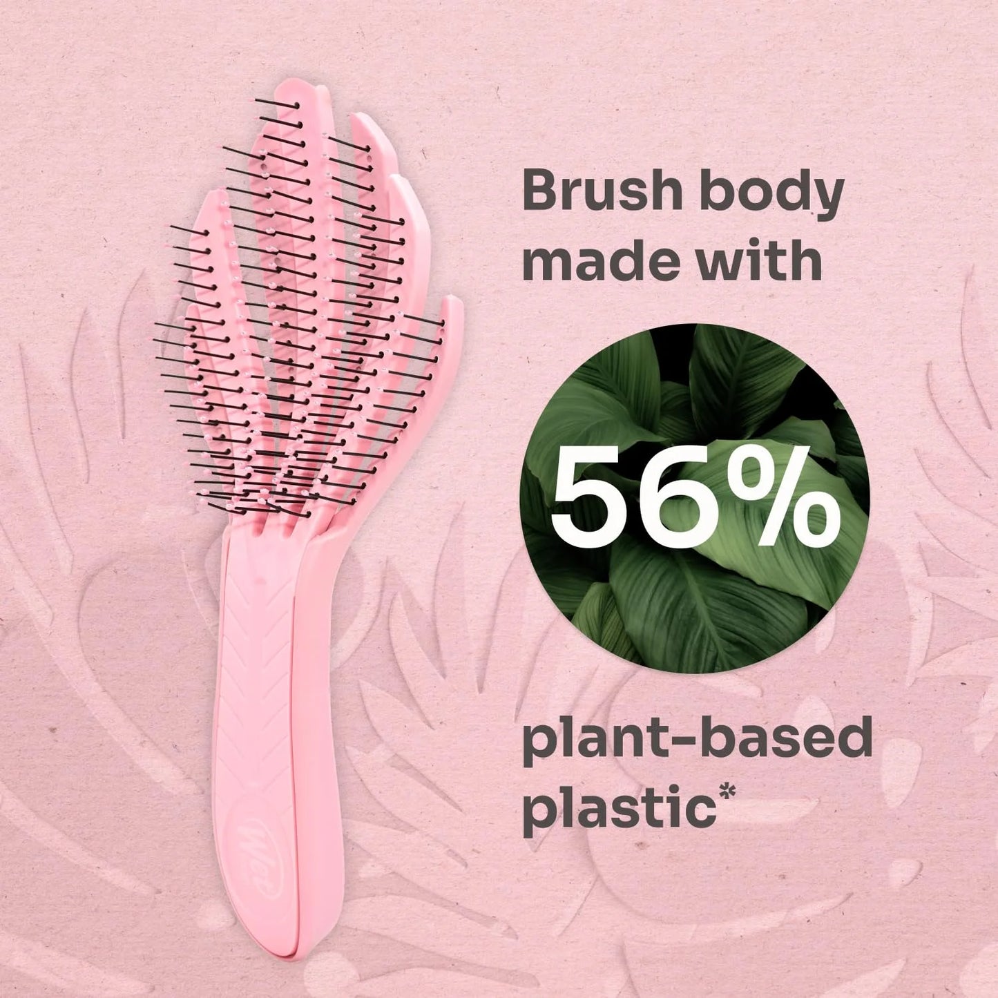 Wet Brush Go Green Curl Detangler Hair Brush - Pale Pink Ultra-Soft IntelliFlex Detangling Bristles Glide Through Tangles with Ease - Great For Curly Hair-No Split Ends & Pain-Free for Wet or Dry Hair