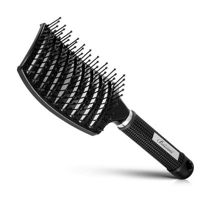 Hair Brush, Professional Curved Vented Brush with 25MM Bristles for Faster Blow Drying, Detangling for Wet Dry Hair, Paddle Brush for Thick Curly Straight Hair for Women & Men