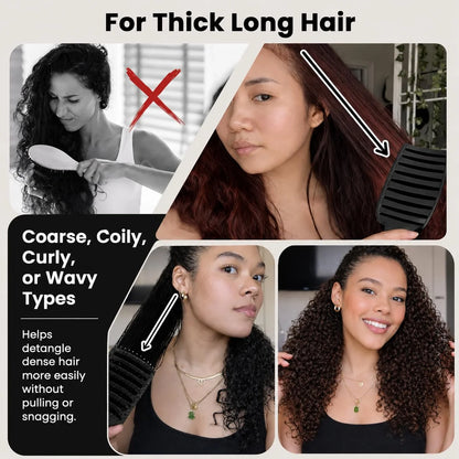 Herstyler Vent Brush for Hair - Detangler for Faster Blow Drying - Black
