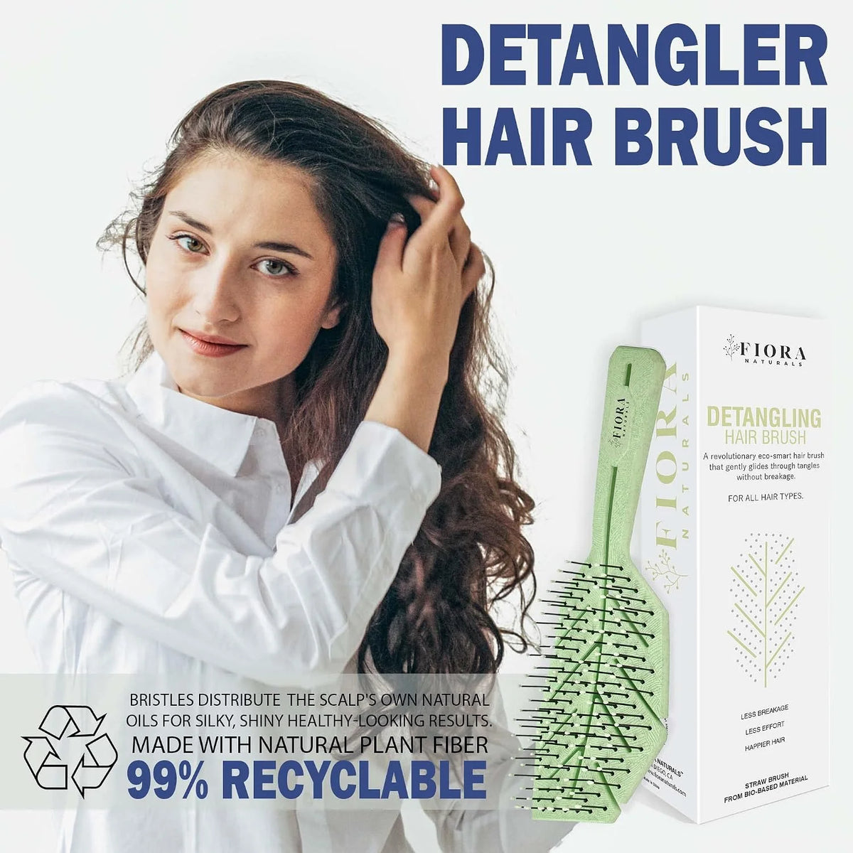 Fiora Naturals Detangling Hair Brush for Women, Detangler Hair Brush, Pink