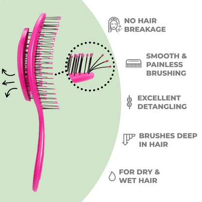 Ninabella Detangler Brush - No Tangle Hair Brush for Women, Fine, Thick and Long Hair - Hairbrush for Wet and Dry Hair, Gentle on the Scalp - Light Blue