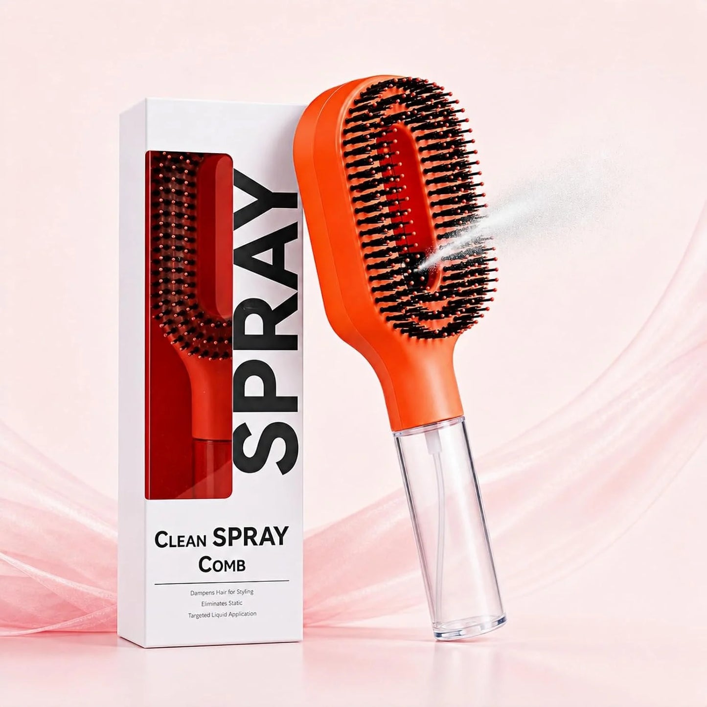 2-in-1 Hair Brush with Water Spray Mister, Fine Mist Spray Brush for Hair Detangling Wet & Dry, Liquid Spraying Hairbrush for Curly Thick Hair & Kids (Sky Blue)