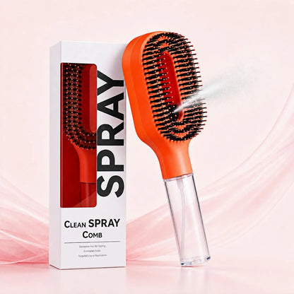 2-in-1 Hair Brush with Water Spray Mister, Fine Mist Spray Brush for Hair Detangling Wet & Dry, Liquid Spraying Hairbrush for Curly Thick Hair & Kids (Sky Blue)