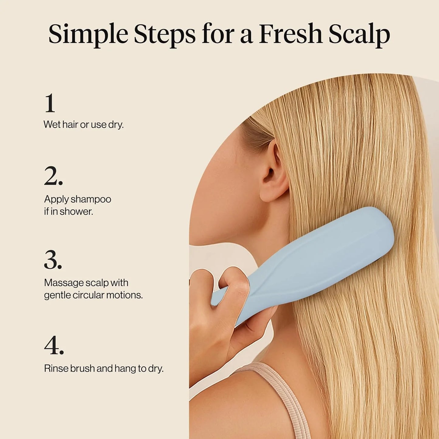 Kitsch Scalp Renewal Brush - Hairbrush Scalp Massager - Haze Blue