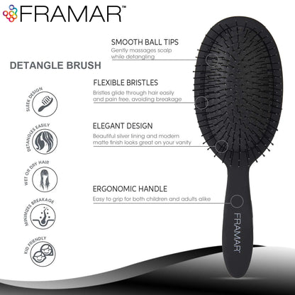 FRAMAR Checkered Hair Brush Detangler, Wet Hair Brushes For Women – Pink