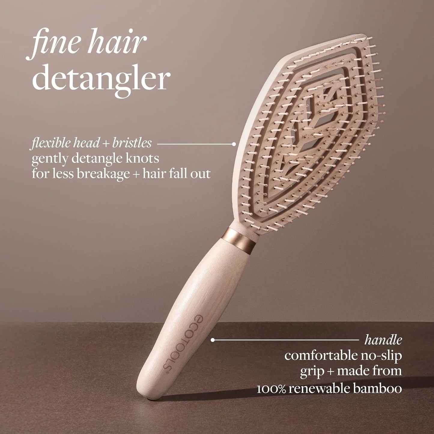 EcoTools Slick Back Hairbrush, Small Brush for Ponytail or Bun, 1 Count