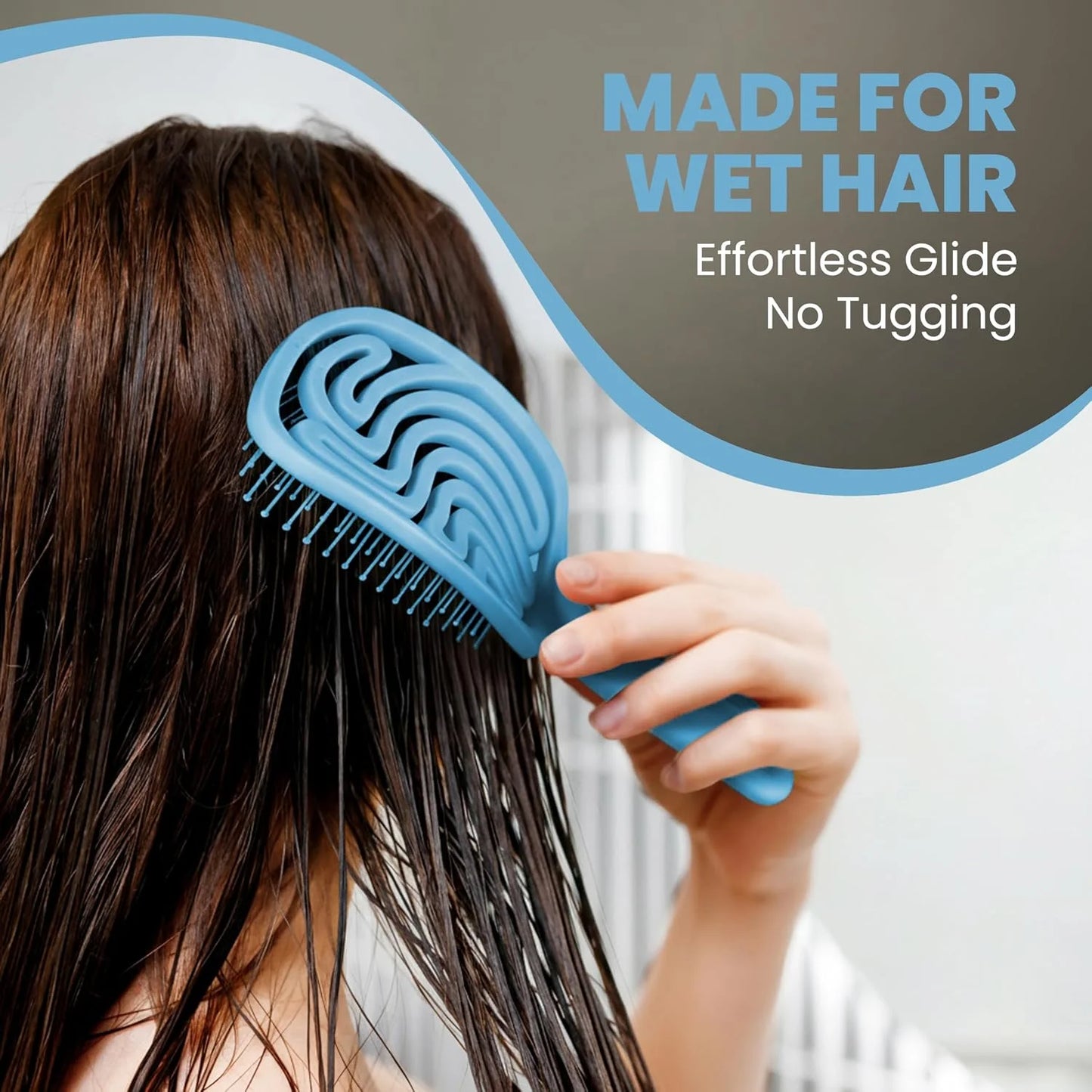 Detangler Brush – Pain-Free Detangling Hair Brush for Wet & Dry Hair – Effortless Detangling Brush for Curly, Fine & Tangled Hair – Hairbrush for Women, Men & Kids – Purple