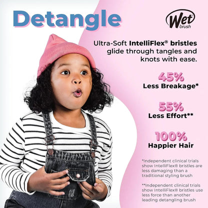 Wet Brush Kids Detangler Hair Brushes - Chevron - Midi Detangling Brush with Ultra-Soft IntelliFlex Bristles Glide Through Tangles with Ease - Pain-Free Comb for All Hair Types