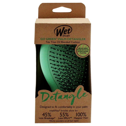 Wet Brush Go Green Palm Detangling Hair Brush Infused with Coconut Oil - Pain-Free Ultra-Soft Detangler Bristles Glide Through Tangles with Ease - Protects Against Split Ends For Wet & Dry Hair