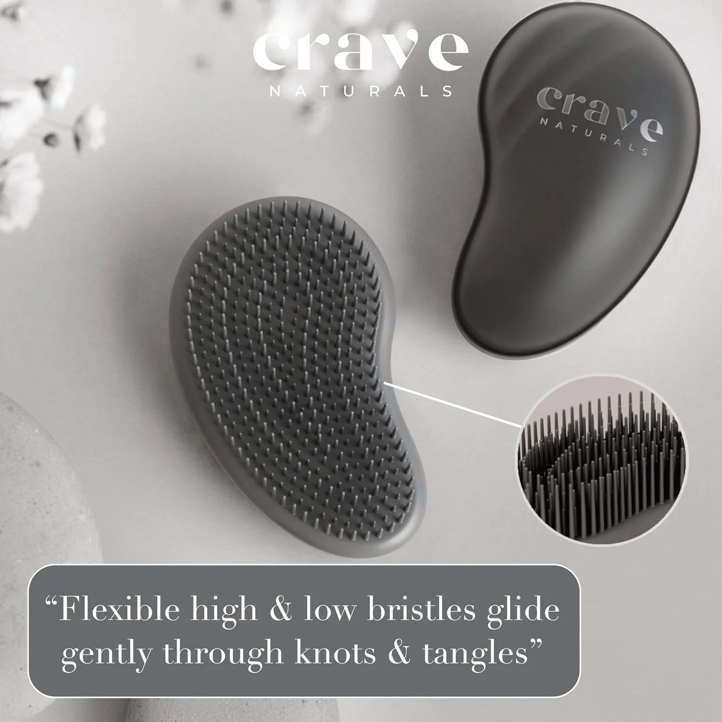 Crave Naturals Detangling Hair Brush Large Turquoise – Glide Thru Hair Detangler Brush for Women, Kids & Toddlers – Gentle Scalp Care, No-Pain Tangle-Free Hairbrush for All Hair Types