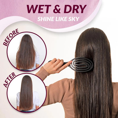 marQus Detangle Boar Brush Women and Men, Exclusive Ultra-soft bending Bristles and Body - Glide Through Tangles With Ease For All Hair Types - Women, Men, Wet And Dry Hair, 1pcs Brown Brush