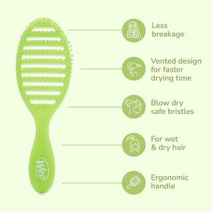 Wet Brush Speed Dry Hair Brush, Orange Crush (Summer Quencher) - Vented Design & Soft HeatFlex Bristles Are Blow Dry Safe - Ergonomic Handle Manages Tangles - Pain-Free Hair Accessories