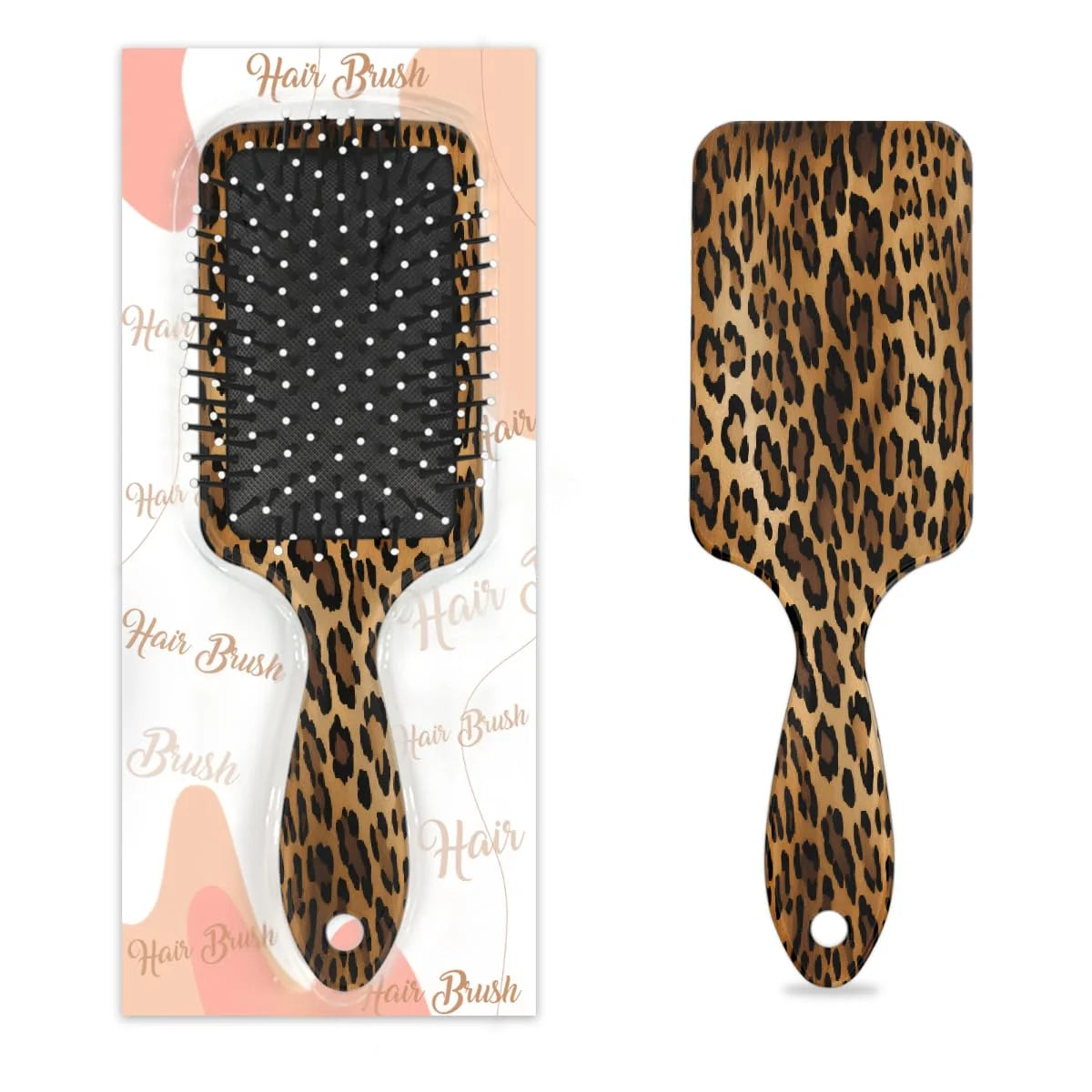 Wet Hair Brush Detangling Hair Brushes for Women Men, Paddle Brush(Retro Leopard Cheetah Animal Print)