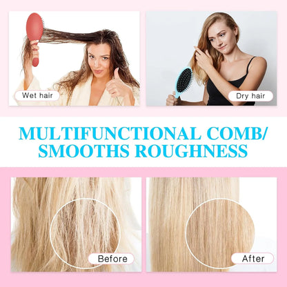 Nuenen 6 Pcs Wet Detangling Hair Brush, Dry Soft Bristle, Black