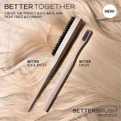 EcoTools Slick Back Hairbrush, Small Brush for Ponytail or Bun, 1 Count