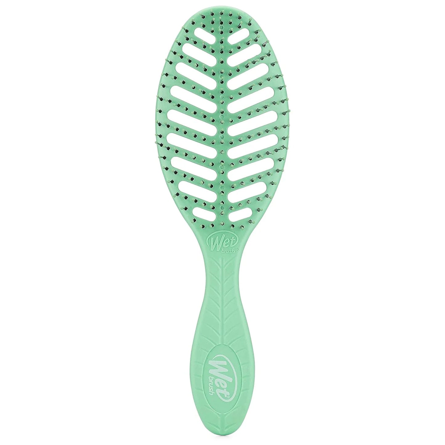 Wet Brush Go Green Speed Dry Hair Brush, Green - Vented Design & Ultra Soft HeatFlex Bristles - Ergonomic Handle Manages Tangle & Uncontrollable Hair - Pain-Free Hair Accessories