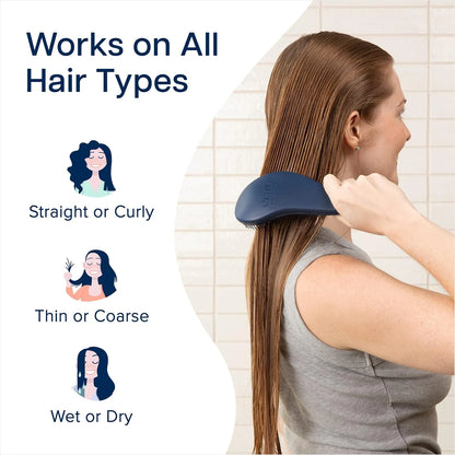 Crave Naturals Biggie Glide Thru Hair Brush - Detangler Brush for Curly, Straight, Wet or Dry Hair - Gentle Detangling Brushes for Adults, Kids, Toddlers - Hair Accessories for Women, 8.4x3.4" - Black