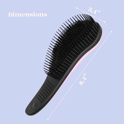 Crave Naturals Biggie Glide Thru Hair Brush - Detangler Brush for Curly, Straight, Wet or Dry Hair - Gentle Detangling Brushes for Adults, Kids, Toddlers - Hair Accessories for Women, 8.4x3.4" - Black